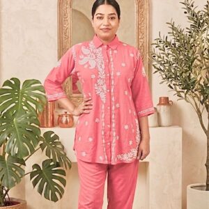 Dobby Rayon 7D Handwork Chikankari Co-ord Set
